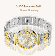 Load image into Gallery viewer, MISSFOX Butterfly Women Watches Luxury Brand Big Diamond 18K Gold Watch Waterproof Special Bracelet Expensive Ladies Wrist Watch