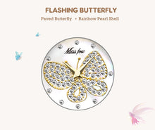 Load image into Gallery viewer, MISSFOX Butterfly Women Watches Luxury Brand Big Diamond 18K Gold Watch Waterproof Special Bracelet Expensive Ladies Wrist Watch
