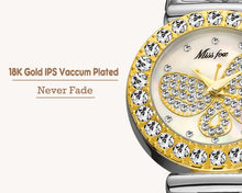 Load image into Gallery viewer, MISSFOX Butterfly Women Watches Luxury Brand Big Diamond 18K Gold Watch Waterproof Special Bracelet Expensive Ladies Wrist Watch
