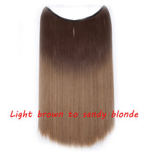 Load image into Gallery viewer, S-noilite 20inch Invisible Wire No Clip One Piece Halo Hair Extension flip in false hair Hairpieces Synthetic hair for women
