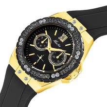 Load image into Gallery viewer, MISSFOX Women's Watches Chronograph Rose Gold Sport Watch Ladies Diamond Blue Rubber Band Xfcs Analog Female Quartz Wristwatch
